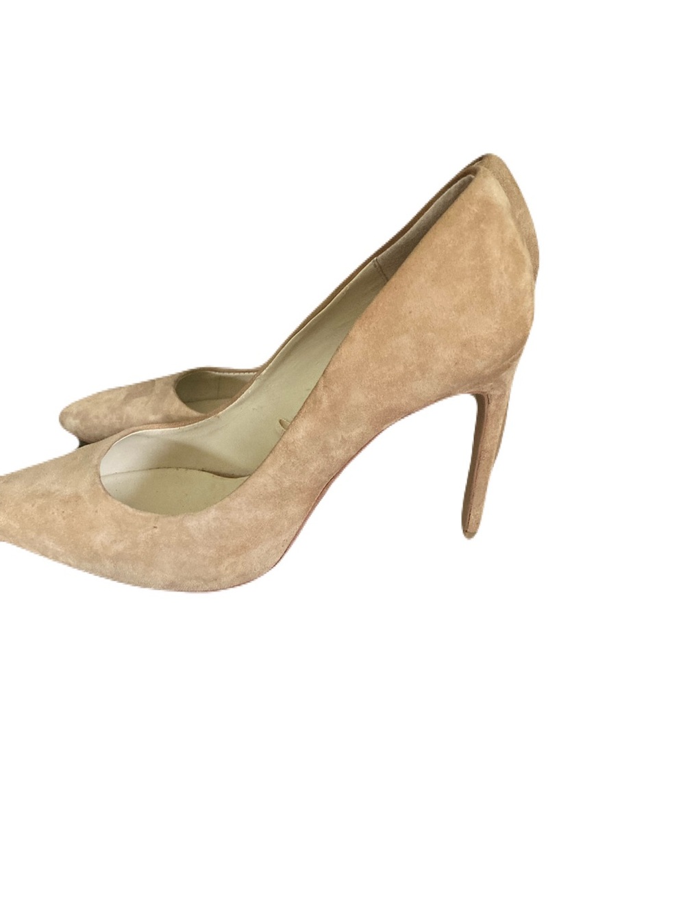 Zara Suede Pointed-Toe Pumps in Tan